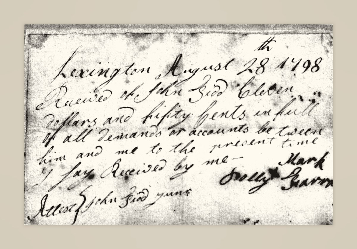 1798 receipt of John Tidd